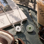 18mm Deer Antler Snap Charm Necklace | Interchangeable Pendant