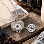 18mm Vintage Wing Snap Charm | Ornate Silver Interchangeable Necklace Pendant