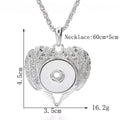 18mm Vintage Wing Snap Charm | Ornate Silver Interchangeable Necklace Pendant