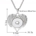 18mm Vintage Wing Snap Charm | Ornate Silver Interchangeable Necklace Pendant