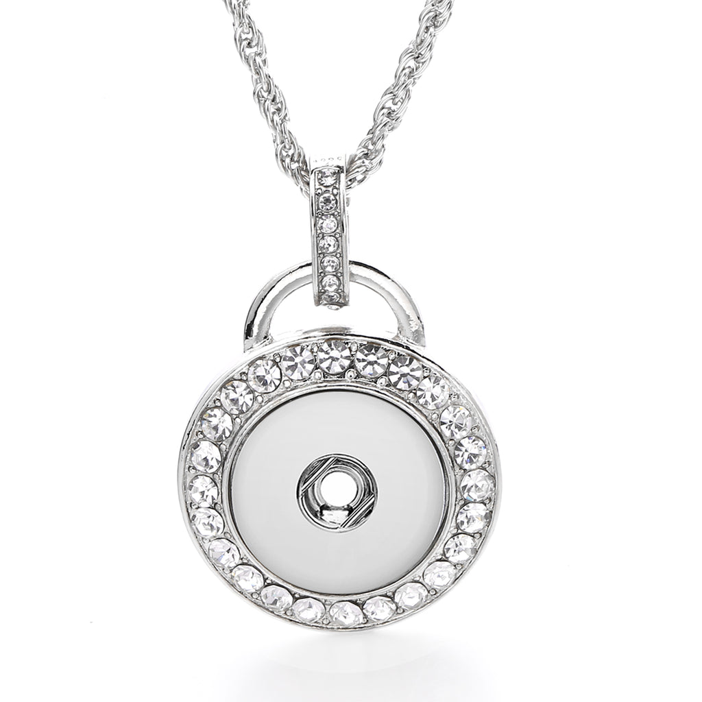 18mm Rhinestone Halo Snap Charm | Interchangeable Necklace Pendant