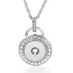 18mm Rhinestone Halo Snap Charm | Interchangeable Necklace Pendant