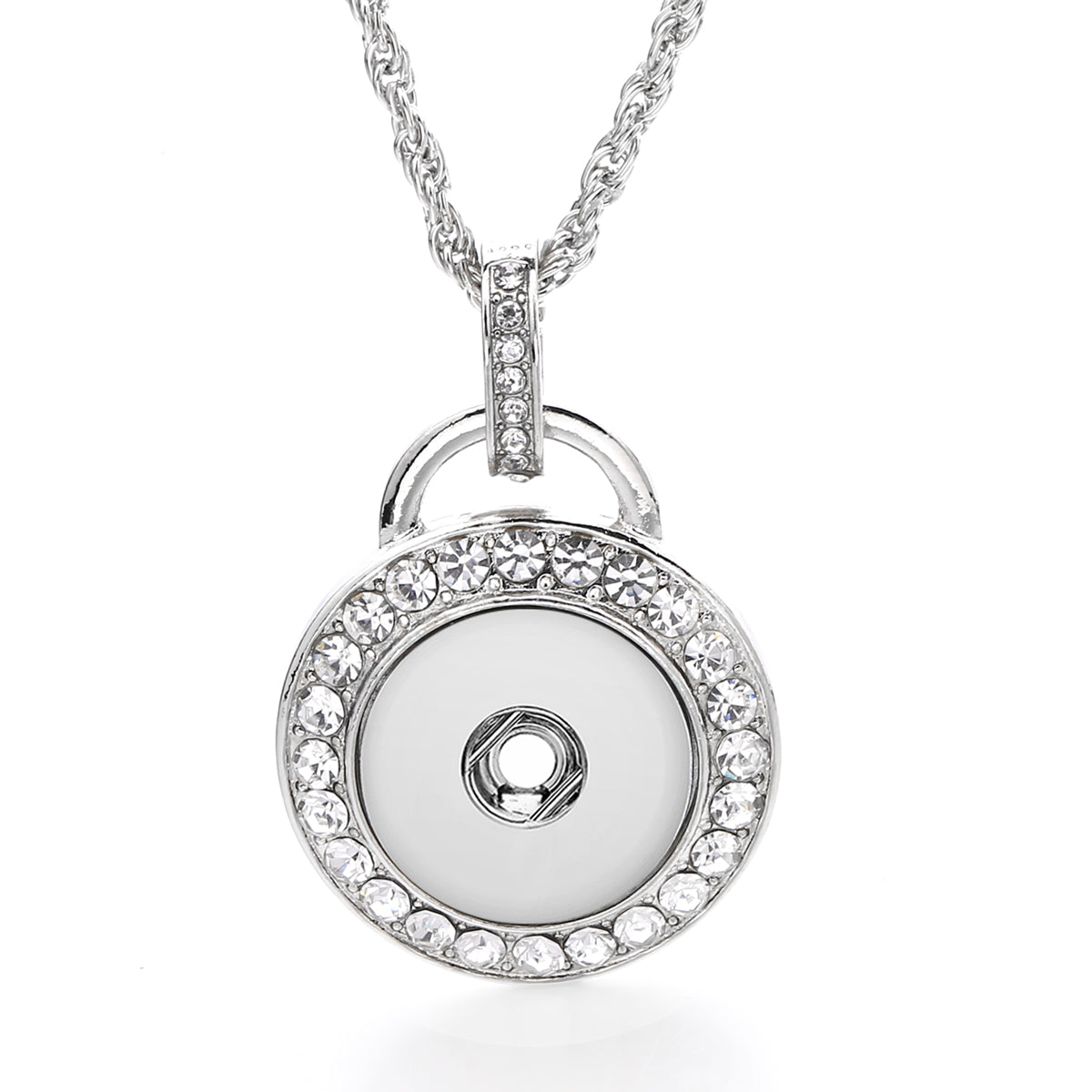 18mm Rhinestone Halo Snap Charm | Interchangeable Necklace Pendant