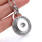 18mm Rhinestone Halo Snap Charm | Interchangeable Necklace Pendant