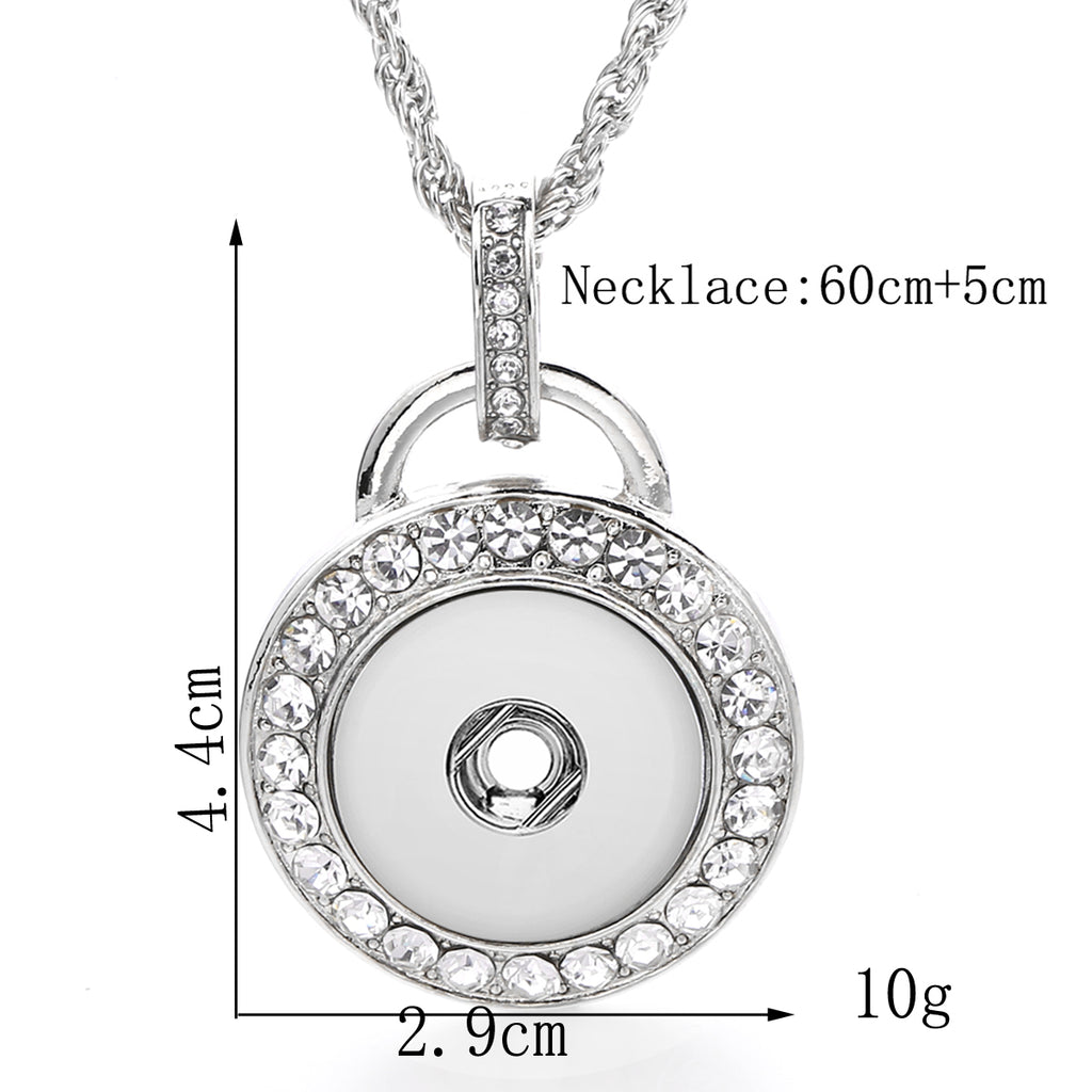 18mm Rhinestone Halo Snap Charm | Interchangeable Necklace Pendant