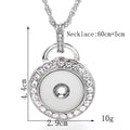18mm Rhinestone Halo Snap Charm | Interchangeable Necklace Pendant