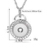 18mm Rhinestone Halo Snap Charm | Interchangeable Necklace Pendant