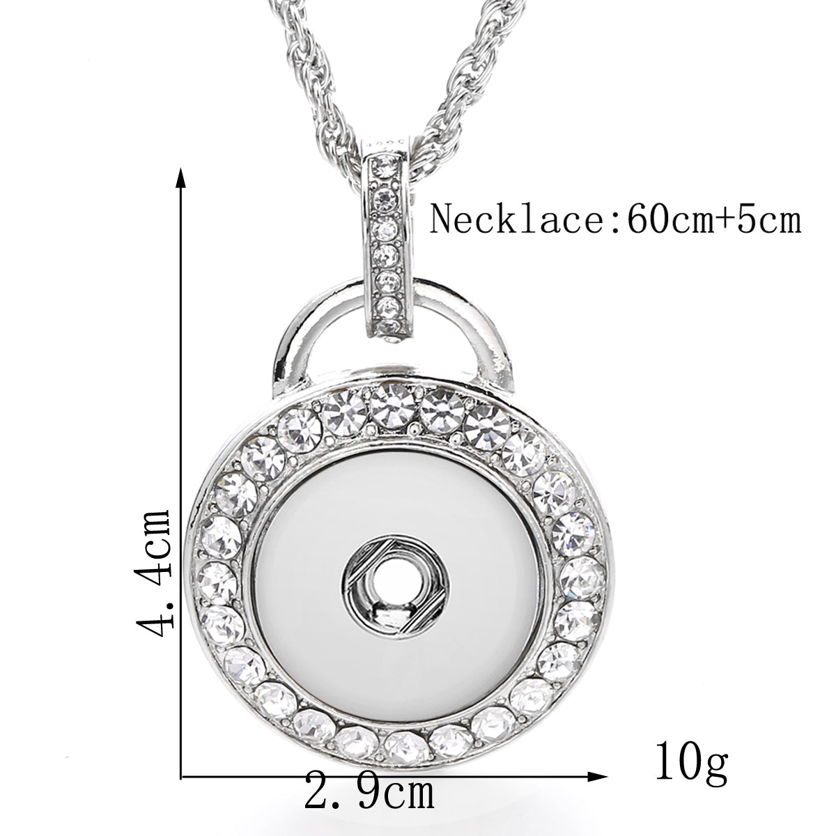 18mm Rhinestone Halo Snap Charm | Interchangeable Necklace Pendant