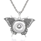 18mm Vintage Butterfly Snap Charm | Rhinestone Interchangeable Necklace