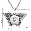 18mm Vintage Butterfly Snap Charm | Rhinestone Interchangeable Necklace