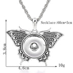 18mm Vintage Butterfly Snap Charm | Rhinestone Interchangeable Necklace