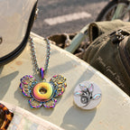 18mm Iridescent Butterfly Snap Charm | Vintage Filigree Interchangeable Necklace
