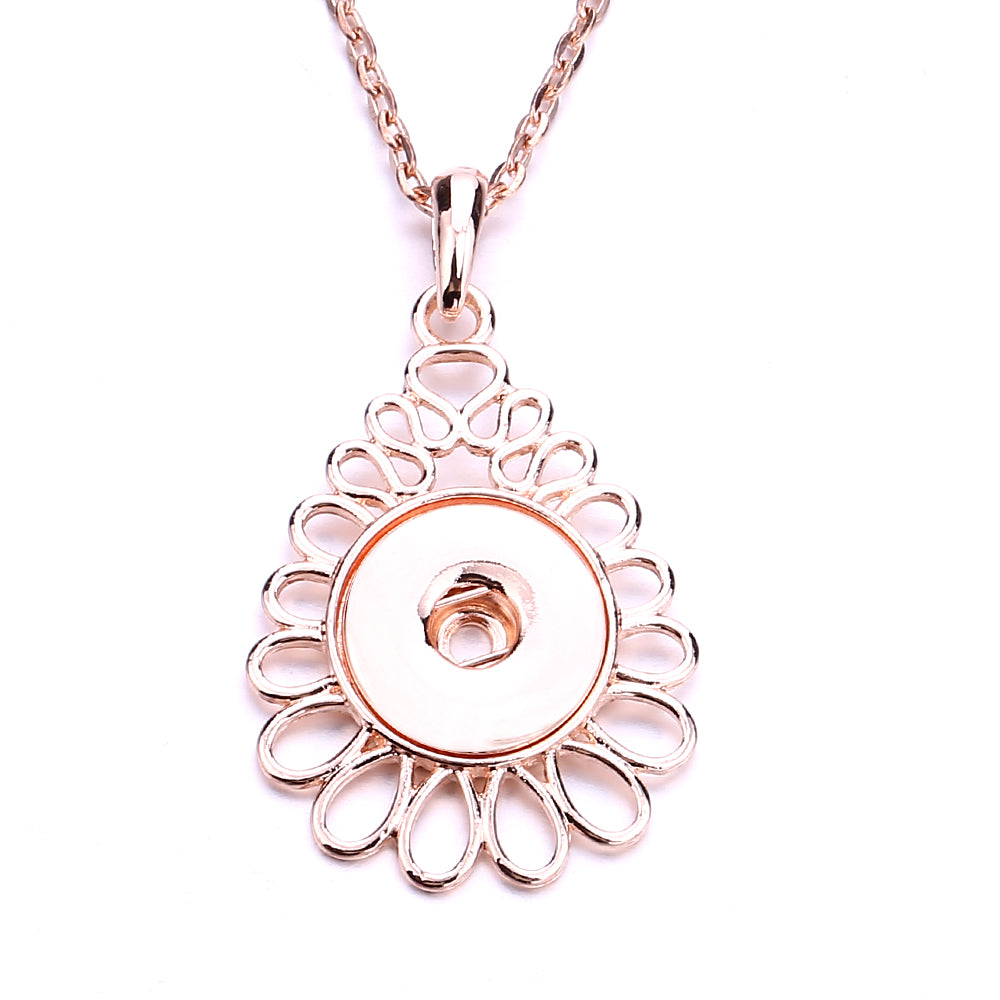 18mm Teardrop Openwork Snap Charm | Interchangeable Floral Necklace