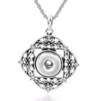 18mm Four-Petal Floral Snap Charm | Vintage Openwork Interchangeable Necklace