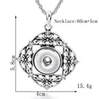 18mm Four-Petal Floral Snap Charm | Vintage Openwork Interchangeable Necklace