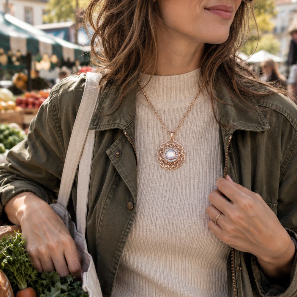 18mm Layered Petal Snap Charm | Interchangeable Floral Necklace Pendant