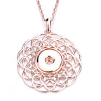 18mm Layered Petal Snap Charm | Interchangeable Floral Necklace Pendant