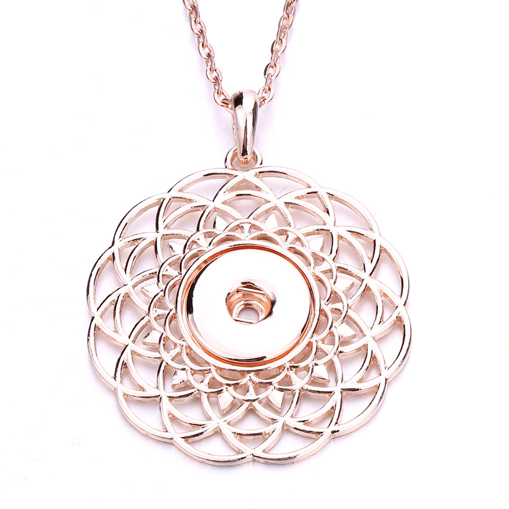 18mm Layered Petal Snap Charm | Interchangeable Floral Necklace Pendant