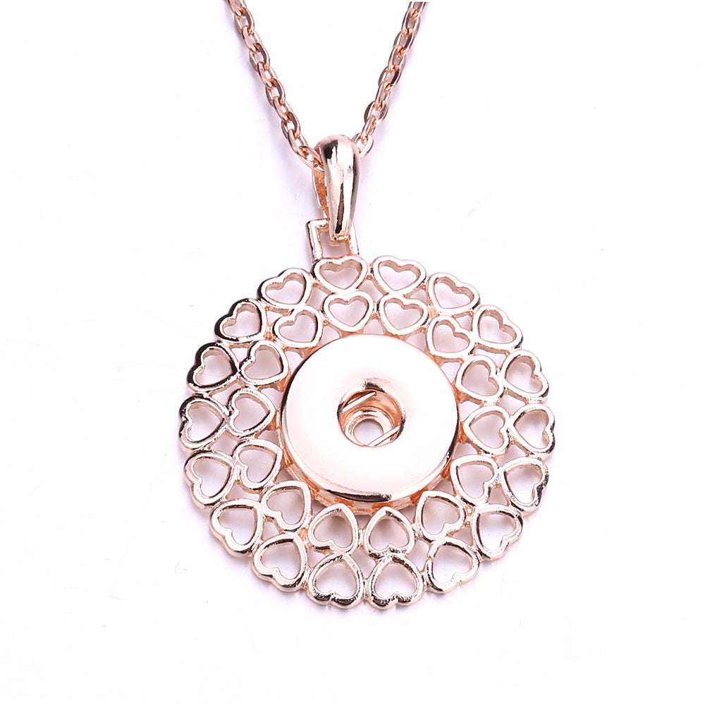 18mm Heart Lace Snap Charm | Interchangeable Openwork Floral Pendant