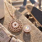 18mm Heart Lace Snap Charm | Interchangeable Openwork Floral Pendant