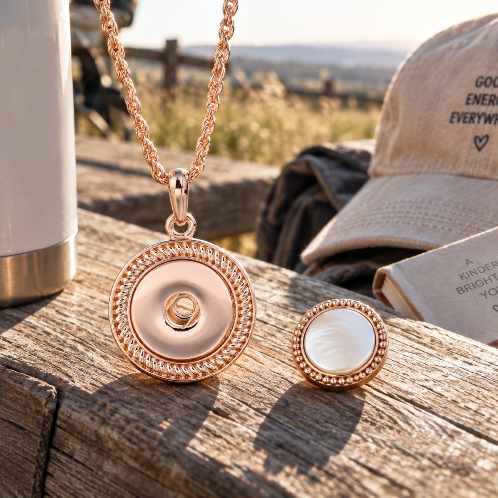 18mm Braided Ring Snap Charm | Interchangeable Woven Pendant