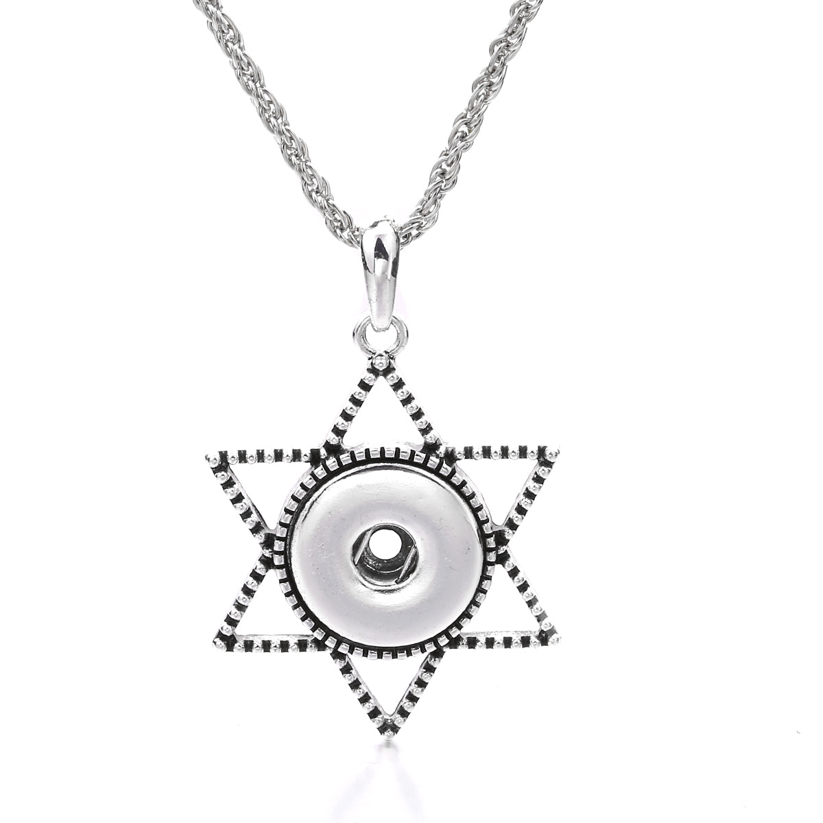 18mm Six-Pointed Star Snap Charm | Interchangeable Rhinestone Pendant