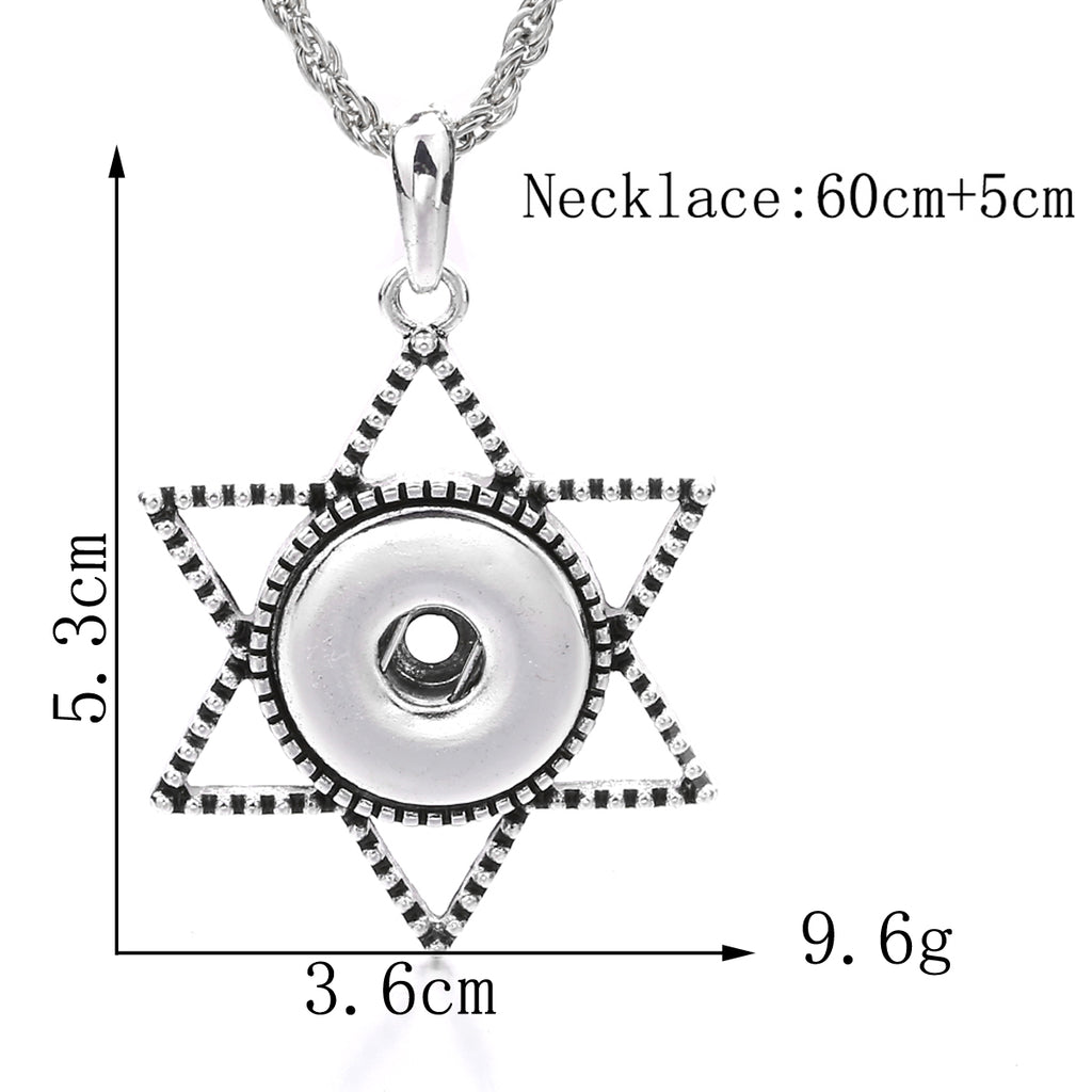 18mm Six-Pointed Star Snap Charm | Interchangeable Rhinestone Pendant