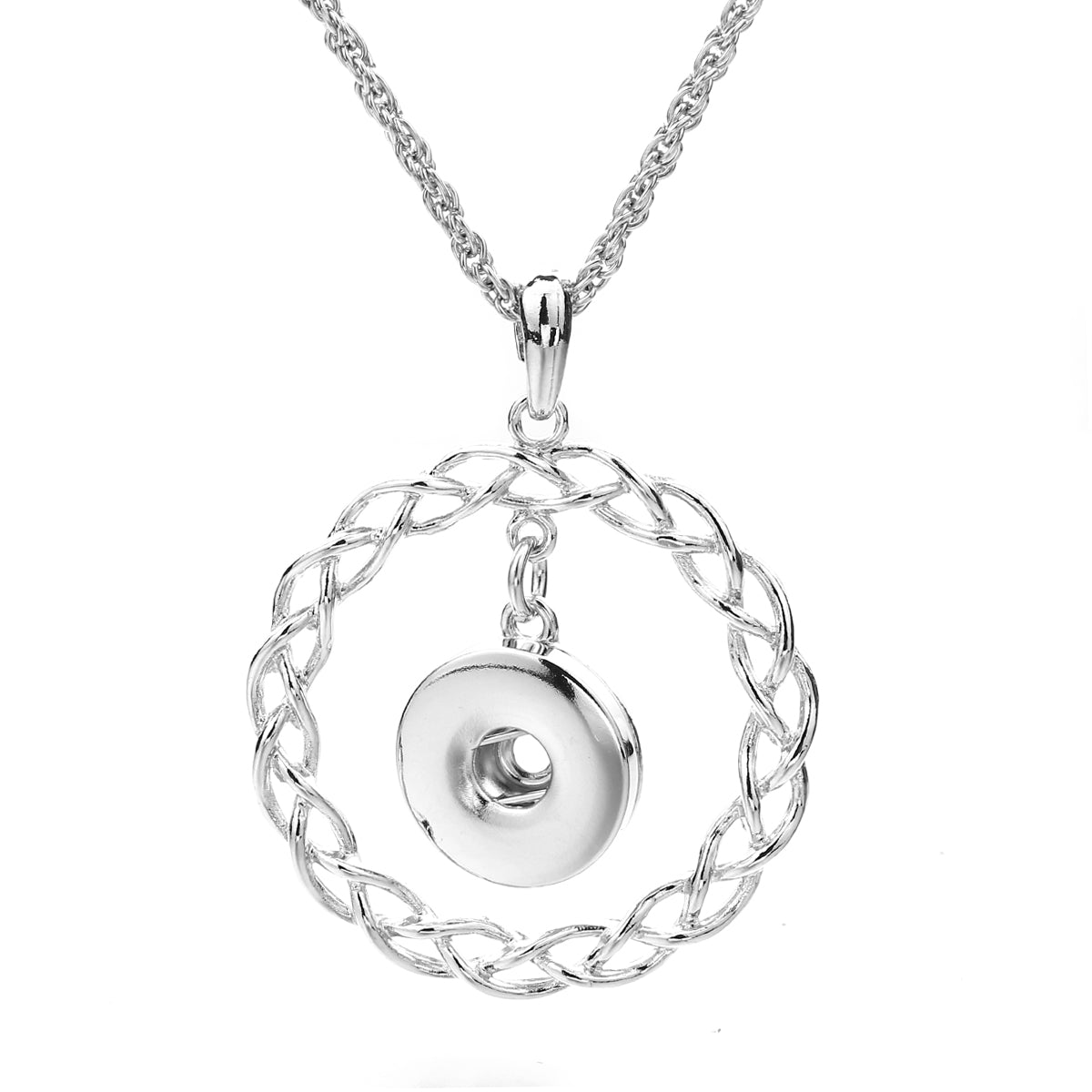 18mm Braided Circle Snap Charm | Interchangeable Pendant