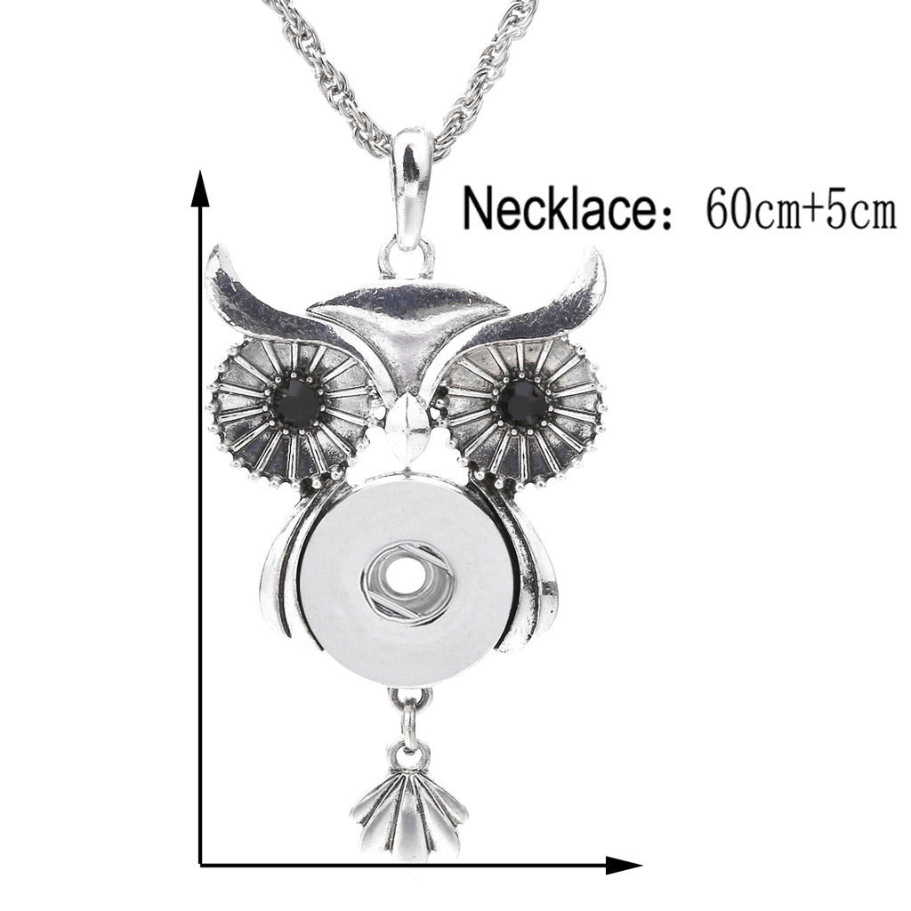 18mm Vintage Owl Snap Charm | Interchangeable Pendant Jewelry