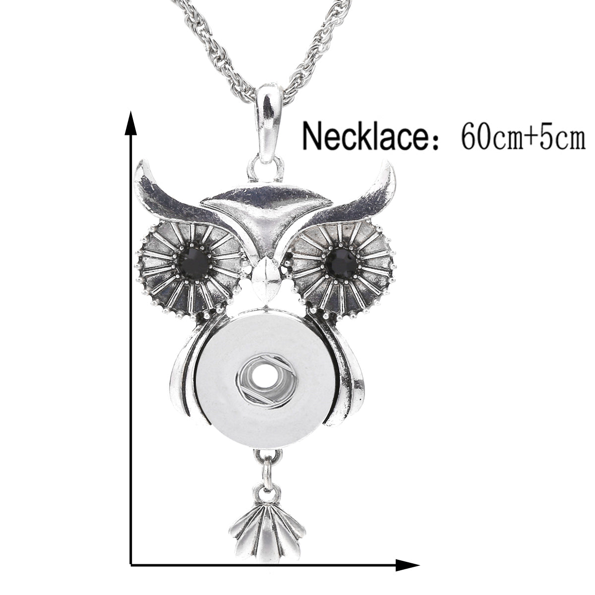 18mm Vintage Owl Snap Charm | Interchangeable Pendant Jewelry