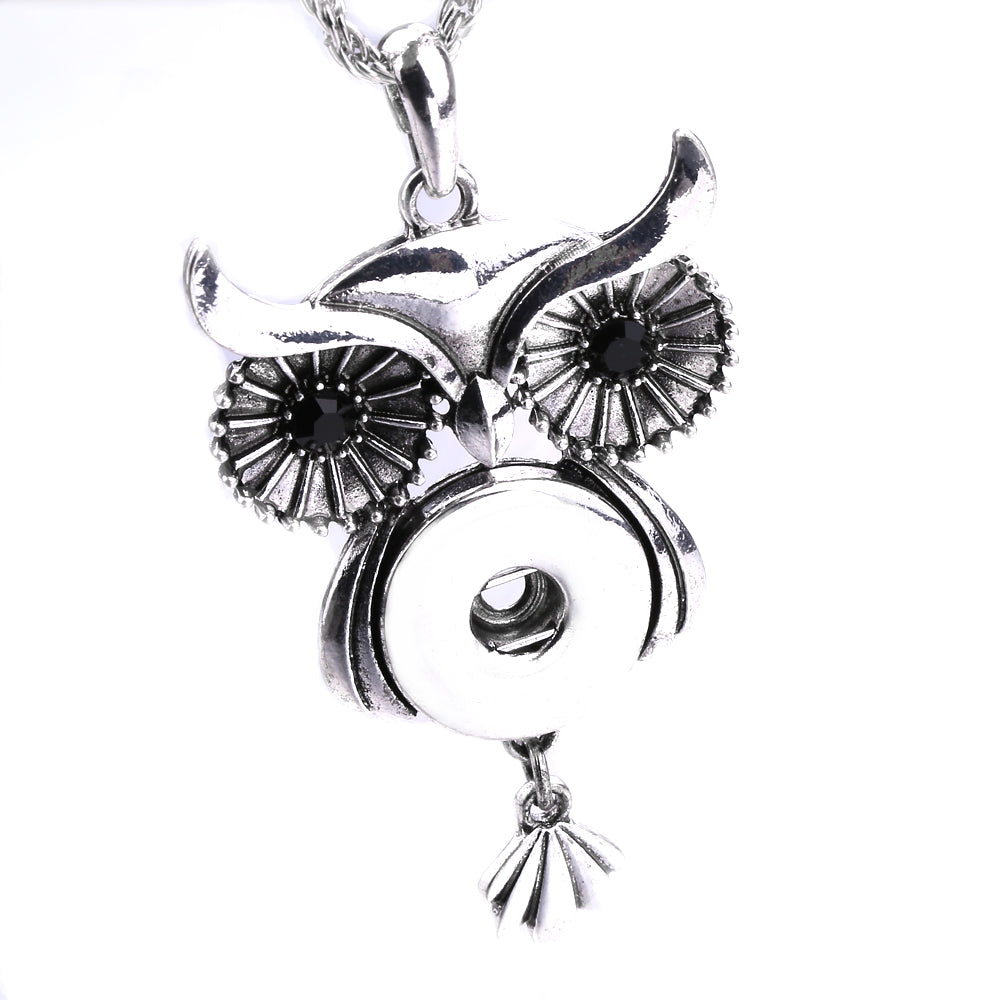 18mm Vintage Owl Snap Charm | Interchangeable Pendant Jewelry