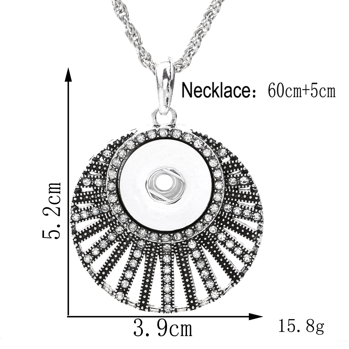 18mm Crescent Radiance Snap Charm | Interchangeable Rhinestone Pendant
