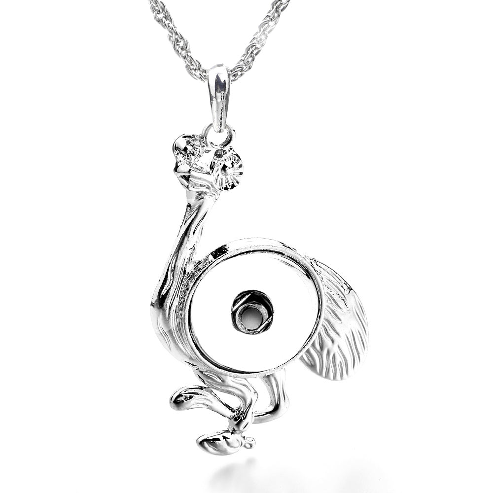18mm Elegant Swan Snap Charm | Winged Interchangeable Jewelry