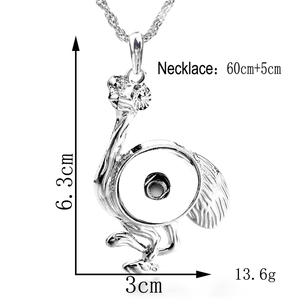 18mm Elegant Swan Snap Charm | Winged Interchangeable Jewelry