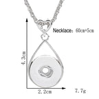 18mm Teardrop Frame Snap Charm | Interchangeable Necklace Charm