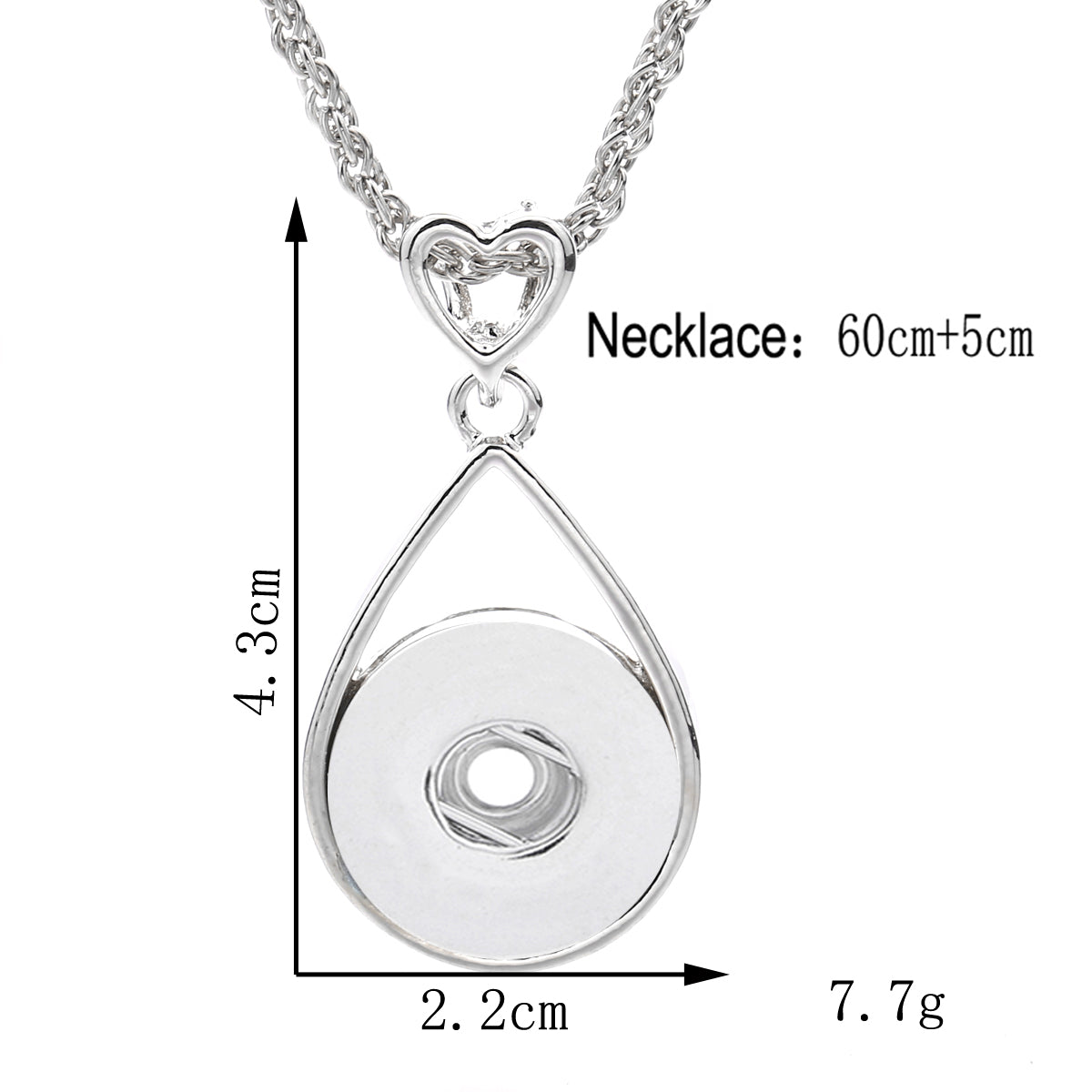 18mm Teardrop Frame Snap Charm | Interchangeable Necklace Charm