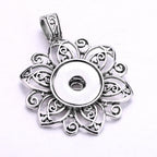 18mm Ornate Filigree Flower Snap Charm | Interchangeable Jewelry