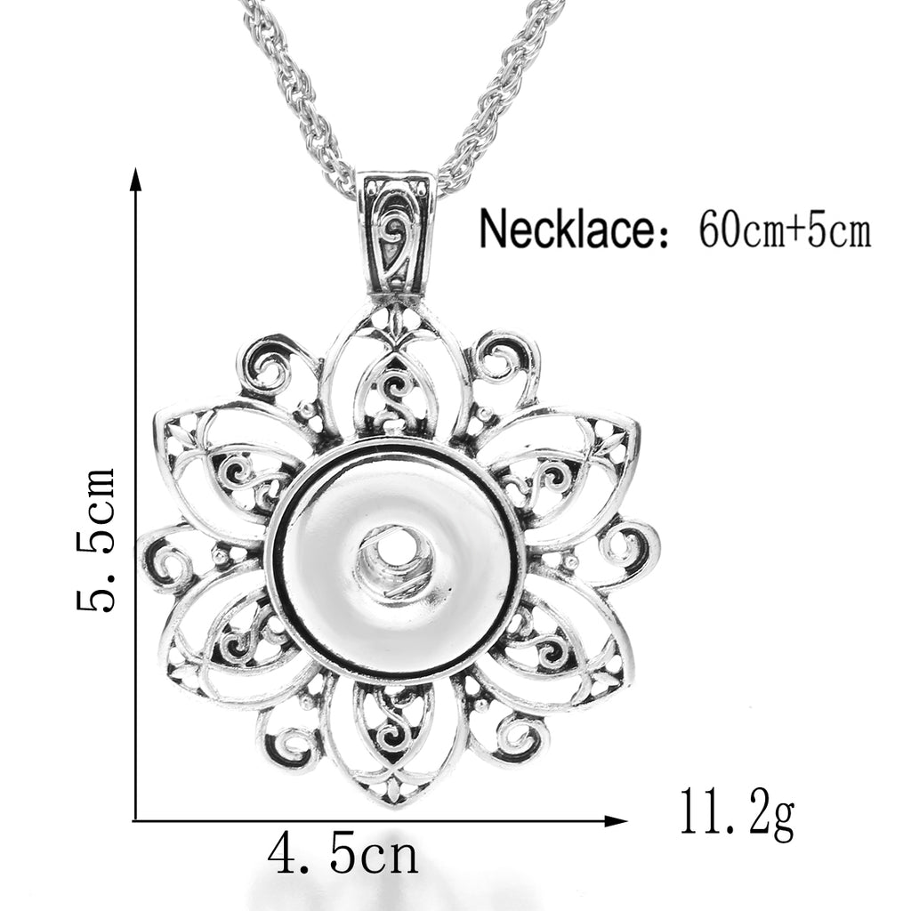 18mm Ornate Filigree Flower Snap Charm | Interchangeable Jewelry