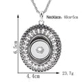 18mm Oval Rhinestone Interchangeable Snap Charm Necklace