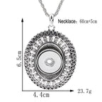 18mm Oval Rhinestone Interchangeable Snap Charm Necklace