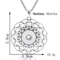 18mm Layered Petal Rhinestone Snap Charm Necklace
