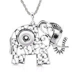 18mm Elephant Filigree Snap Charm Necklace