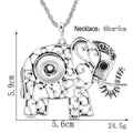 18mm Elephant Filigree Snap Charm Necklace