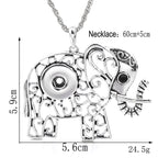 18mm Elephant Filigree Snap Charm Necklace