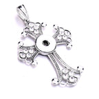 18mm Floral Cross Snap Charm Necklace