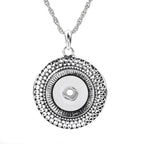18mm Round Filigree Snap Charm Necklace