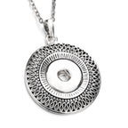 18mm Round Filigree Snap Charm Necklace