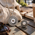 18mm Round Filigree Snap Charm Necklace