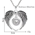 18mm Winged Heart Interchangeable Snap Charm Necklace