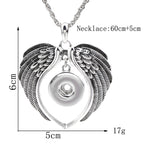 18mm Winged Heart Interchangeable Snap Charm Necklace